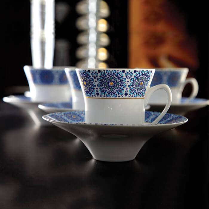 سرویس چینی 12 پارچه چای خوری شهرزاد چینی زرین سلطانیه طلایی