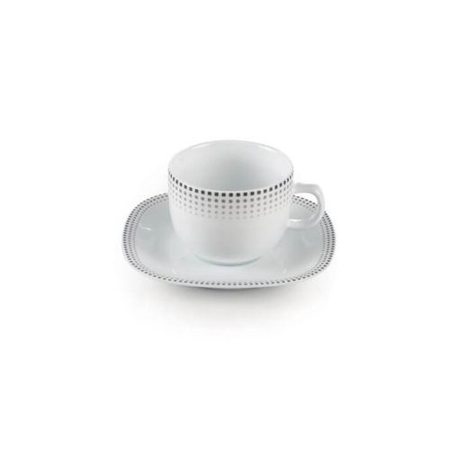 سرویس چای خوری مون بلان مشکی کواترو چینی زرین 6 نفره 12 پارچه