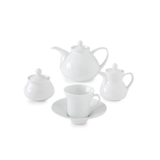 چینی زرین سرویس 18 پارچه چای خوری شهرزاد طرح سفید