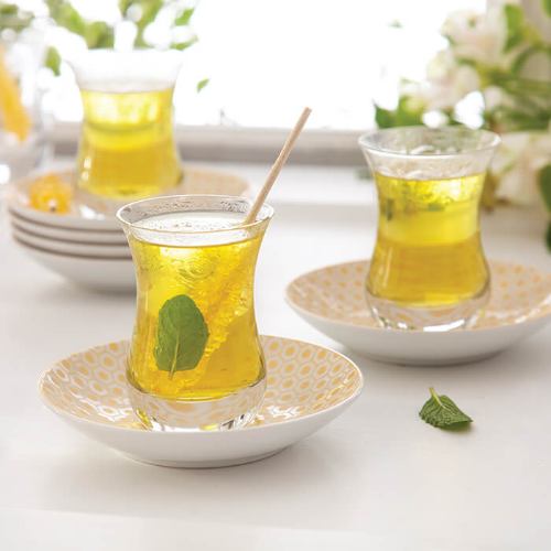 سرویس نعلبکی چینی زرین زیر استکانی کندو زرین