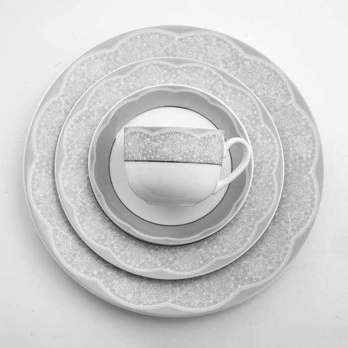 سرویس چینی 28پارچه غذاخوری ایتالیا اف چینی زرین ایزابل پلاتینی
