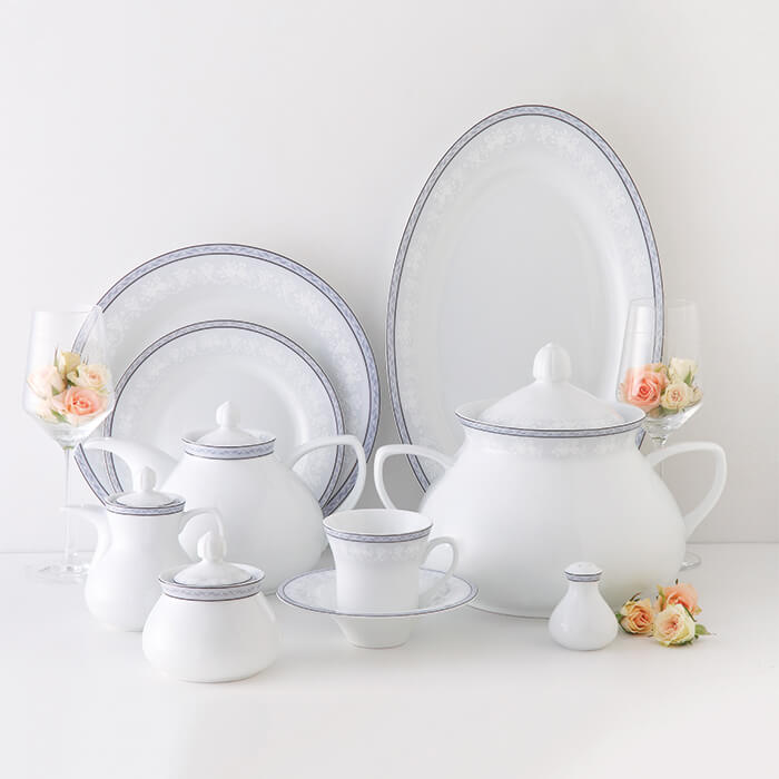 چینی زرین 12 نفره وایت رز برای مصارف خانگی