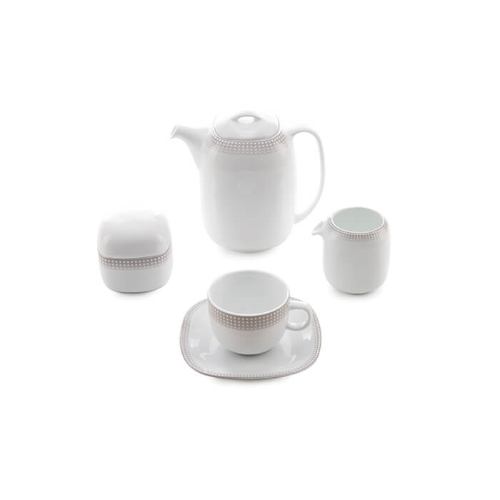 سرویس چینی 17 پارچه کواترو چینی زرین مون بلان طوسی