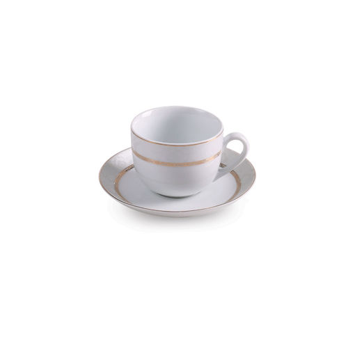 سرویس چای خوری چینی زرین ایتالیا اف طرح هدیه طلایی 12 پارچه