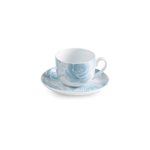 سرویس چای خوری چینی زرین ایتالیا اف طرح رزتا آبی 12 پارچه