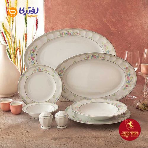 قیمت سرویس غذاخوری چینی زرین نئوکلاسیک طرح گلاریس