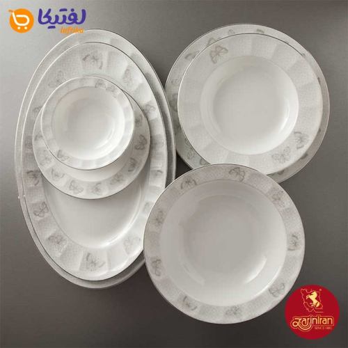مشخصات سرویس غذاخوری چینی زرین نئوکلاسیک هوراند پلاتینی 6 نفره
