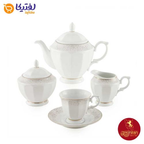 سرویس چینی زرین 17 پارچه چای کاررا گلد