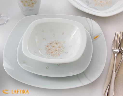سرویس چینی زرین کواترو طرح گلدن لوتوس 6 نفره 27 پارچه (توقف تولید)*