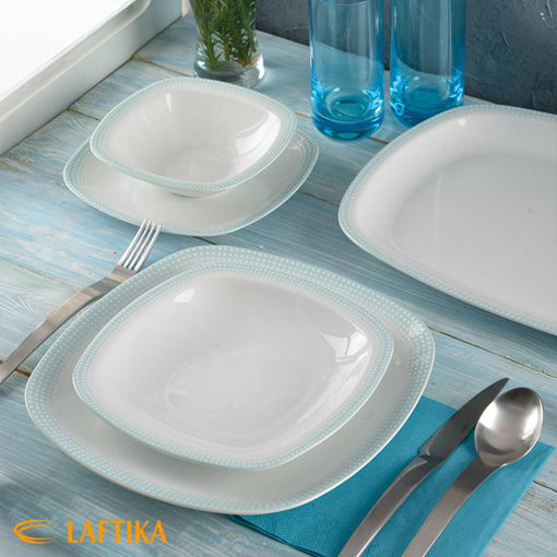 سرویس چینی زرین کواترو طرح مون بلان آبی 6 نفره 27 پارچه (توقف تولید)*
