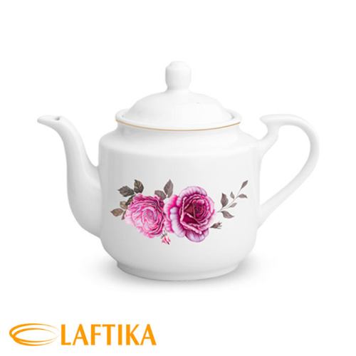 قوری-استوانه-1-لیتر-چینی-زرین-طرح-رزفلاور