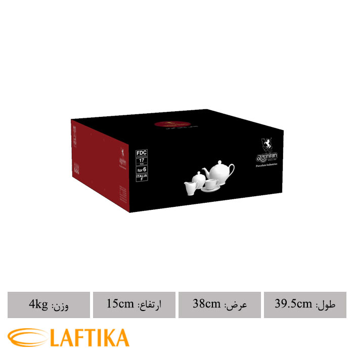 بسته بندی سرویس چای خوری گل سرخی بیدگل چینی زرین