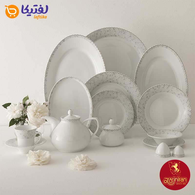 خرید سرویس چینی زرین شهرزاد طرح هانیکام 12 نفره
