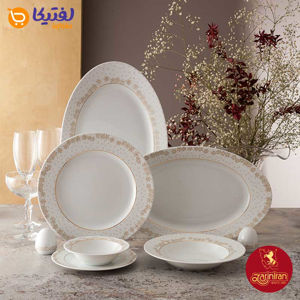 خرید سرویس 6 نفره غذاخوری چینی زرین ایتالیا اف طرح برایدال طلایی