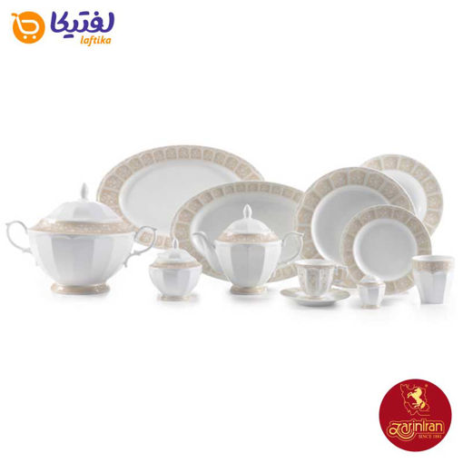 سرویس آرتمیس کرم چینی زرین نئوکلاسیک طرح 12 نفره 103 پارچه