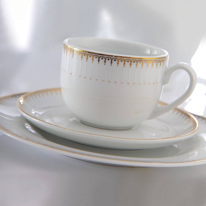 سرویس چای خوری 17 پارچه چینی زرین رویه آرایی ایتالیا اف طرح سپیدار