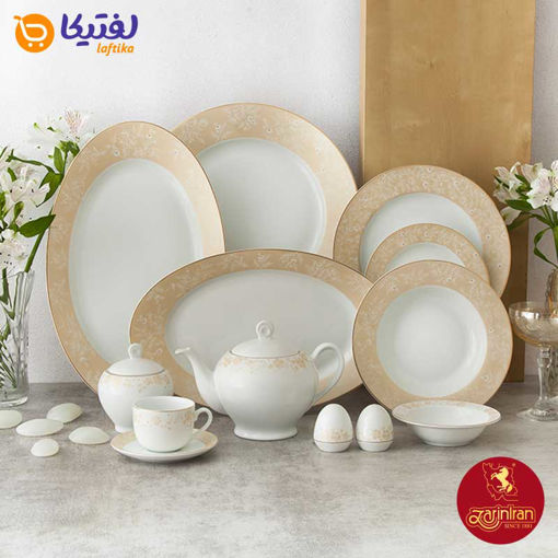 سرویس چینی گلدن رز 12 نفره چینی زرین ایتالیا اف 74 پارچه