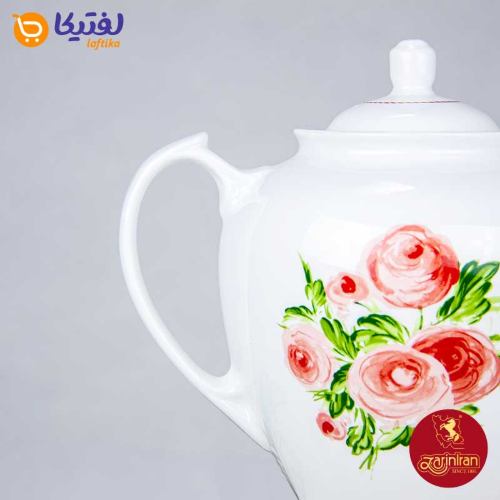 قوری چای هیئتی چینی زرین طرح رزمونت