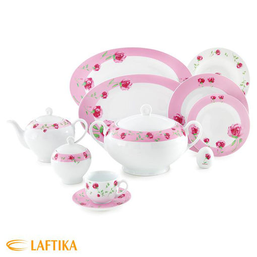 سرویس چینی زرین ایتالیا اف پینک رز 12 نفره 102 پارچه (توقف تولید)*