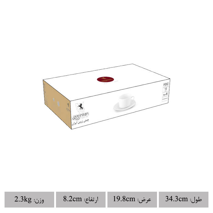بسته بندی اصلی  چینی 12 پارچه چای خوری