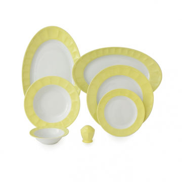 خرید چینی زرین 6 نفره غذاخوری نئوکلاسیک پاستل لیمویی