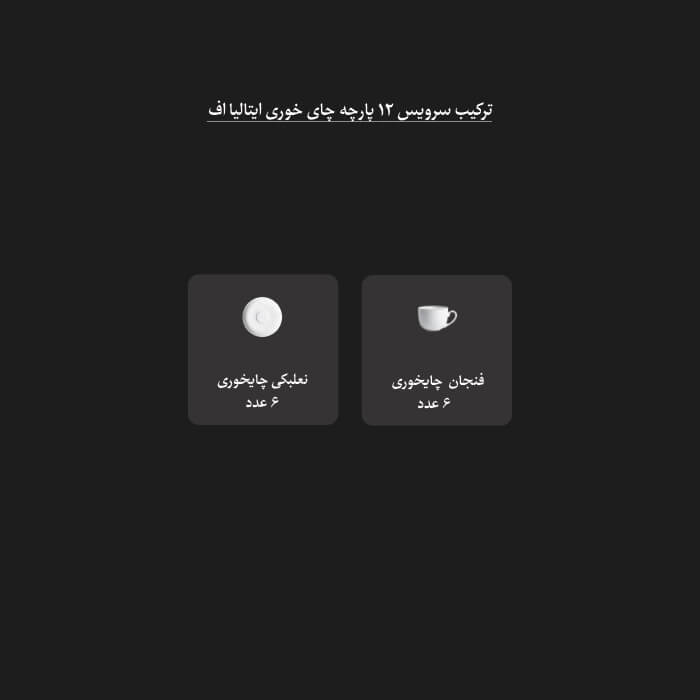 قیمت سرویس چایخوری 12 پارچه ایتالیا اف