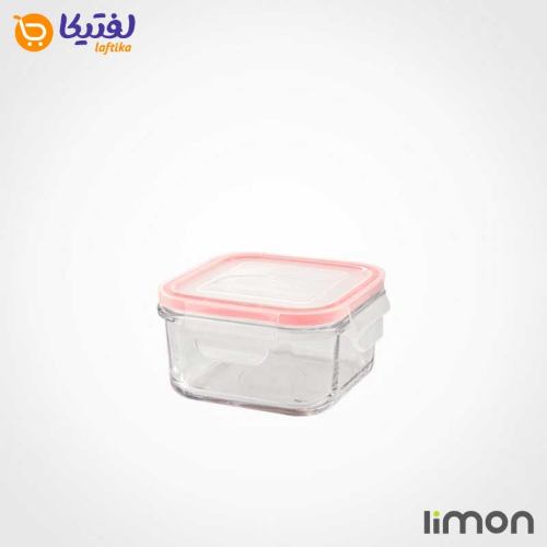 ظرف-شیشه-ای-مربع-درب-دار-440-میلی-لیتری-لیمون