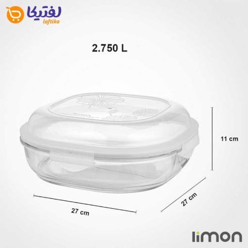 ظرف شیشه ای لیمون درب دار با ابعاد استاندارد