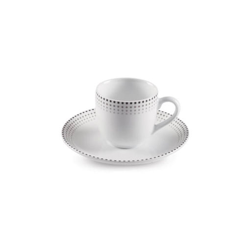چینی زرین سرویس 12 پارچه قهوه خوری طرح مون بلان مشکی ایتالیا اف