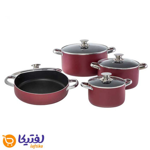 سرویس قابلمه 8 پارچه کاج نچسب مدل روژان