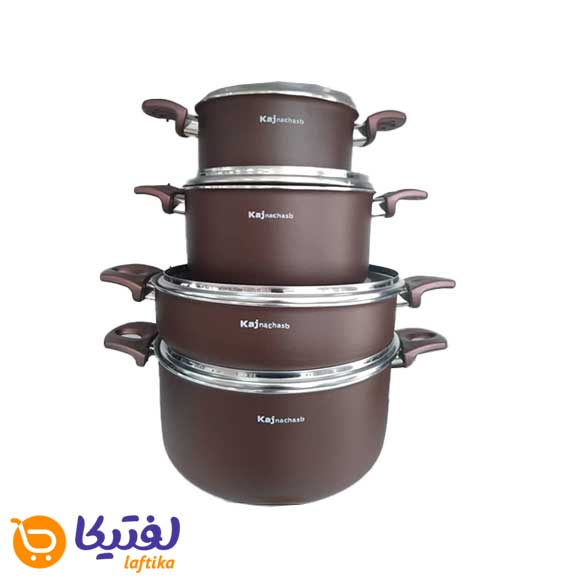 سرویس-8-پارچه-کاج-تفلون-مدل-روژان-قهوه-ای