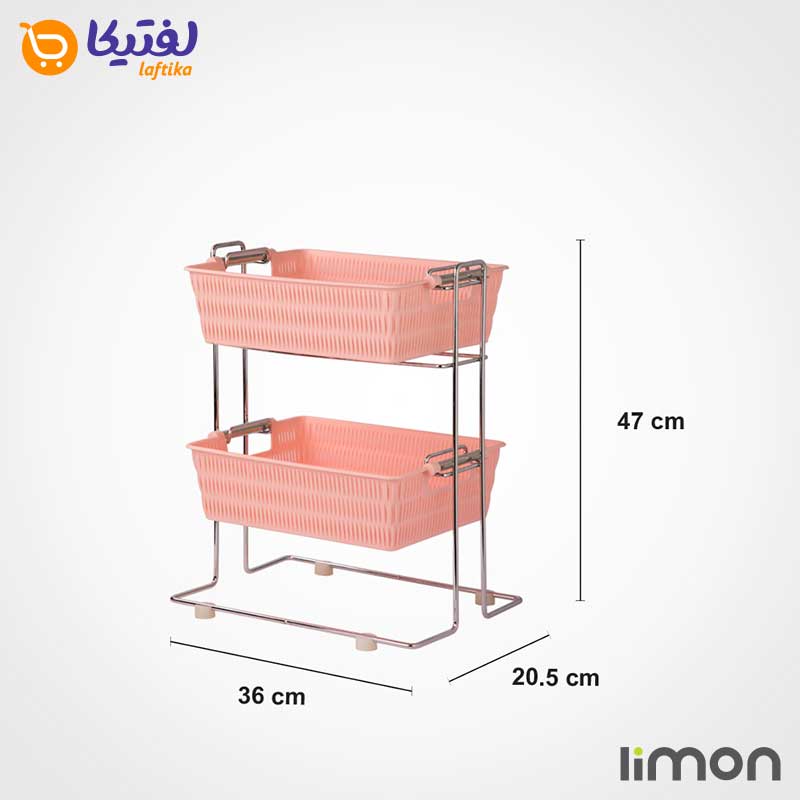 جا پیاز سیب زمینی 2 طبقه مستطیل طرح بامبو لیمون