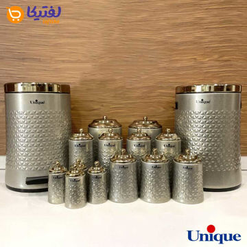 سرویس آشپزخانه 15 پارچه یونیک گلکسی زیتونی طلایی UN-4603