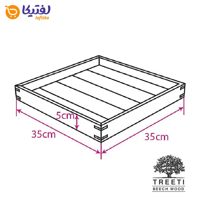 سینی چوبی مربع طرح ژاپنی تریتی سایز 35 کد B3644