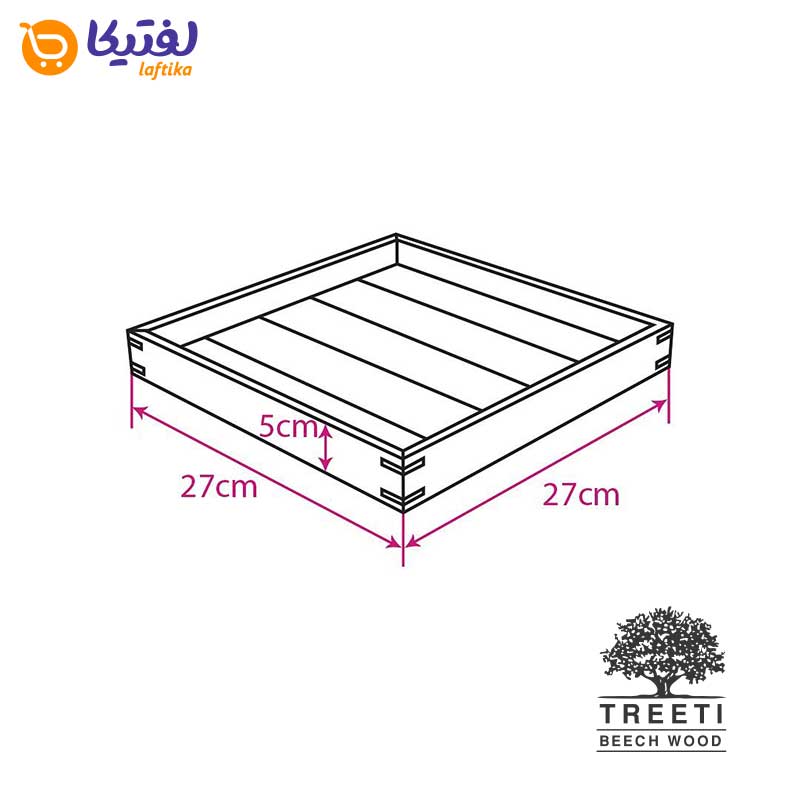 سینی چوبی طرح ژاپنی تریتی دسته دار سایز بزرگ B3642