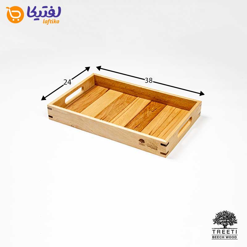 سینی چوبی طرح ژاپنی تریتی دسته دار سایز متوسط B3621