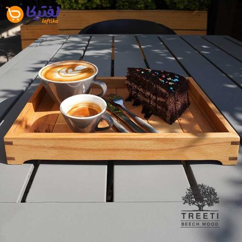 سینی چوبی پایه دار تریتی طرح ژاپنی سایز کوچک B3610