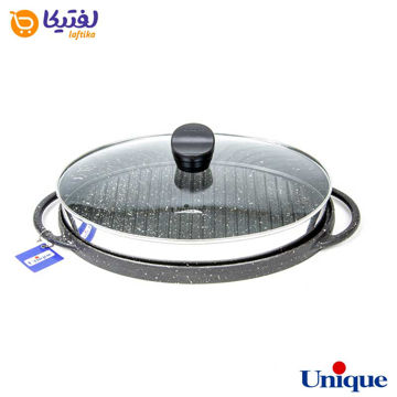 تابه گریل چدنی یونیک بیضی درب دار UN-6011