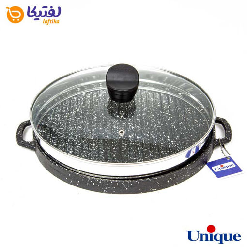 تابه گریل چدنی یونیک درب دار 27 سانتیمتری UN-6007