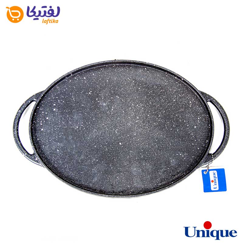 تابه گریل چدنی یونیک بیضی 34 سانتیمتری (سینی چوبی) UN-6019