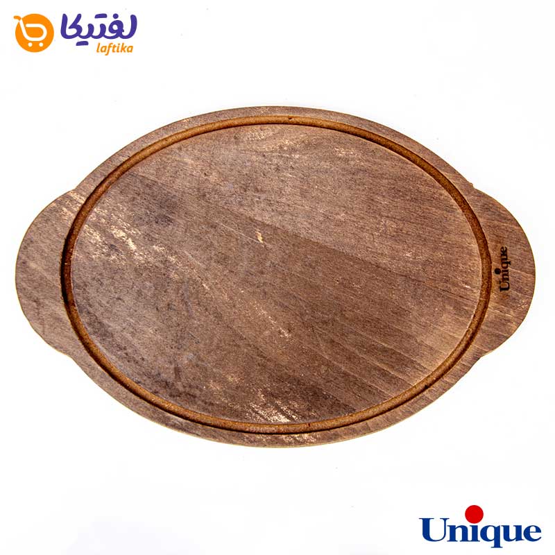 تابه گریل چدنی یونیک بیضی 34 سانتیمتری (سینی چوبی) UN-6019