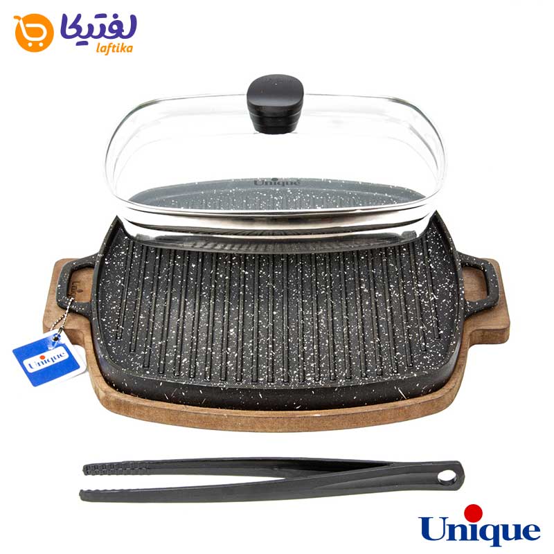 تابه گریل چدنی یونیک مربع 32 سانتیمتری (زیره چوبی) UN-6017