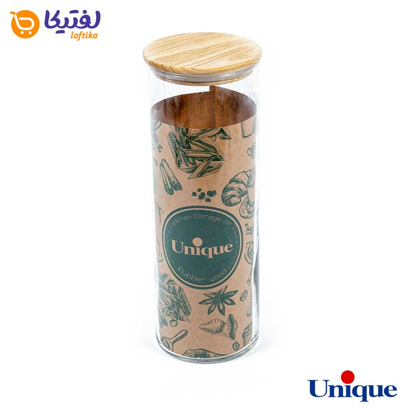 بانکه حبوبات شیشه ای درب چوبی 1200 یونیک UN-1314