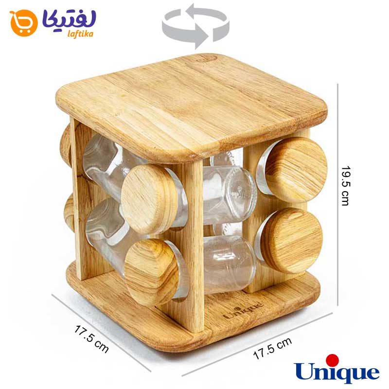 جا ادویه گردان چوبی یونیک UN-6109 ابعاد