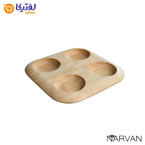 ست ظروف ادویه چوبی مربع چهار خانه نارون R2711