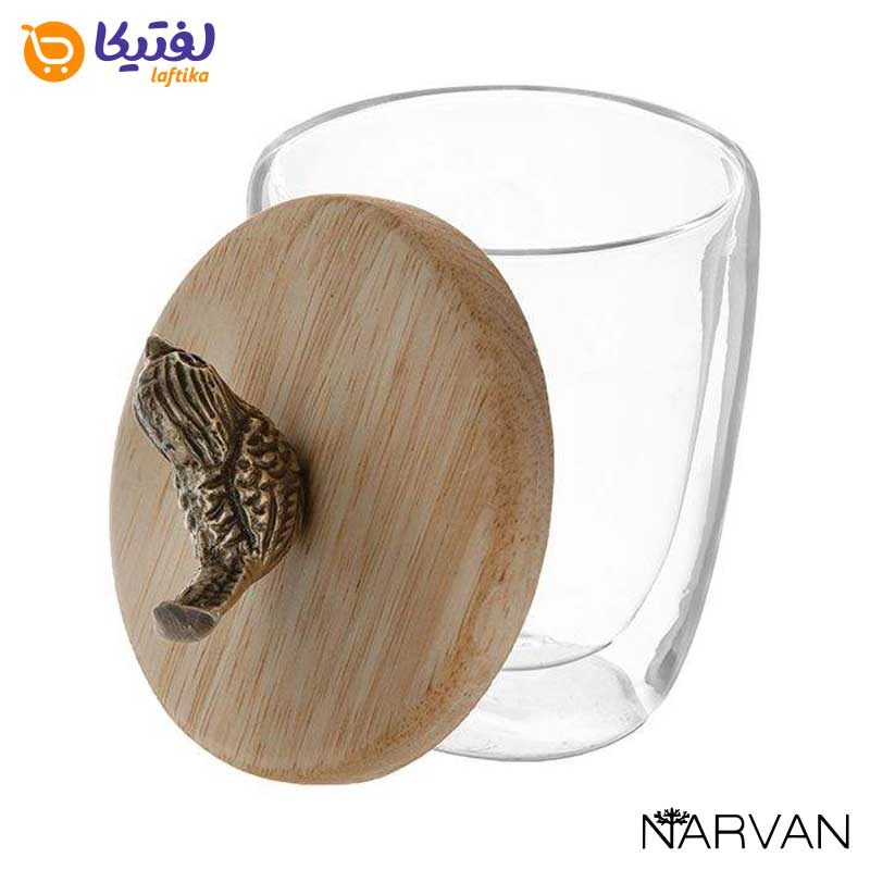 ست ادویه چوبی چهارخانه گل دار نارون R2714