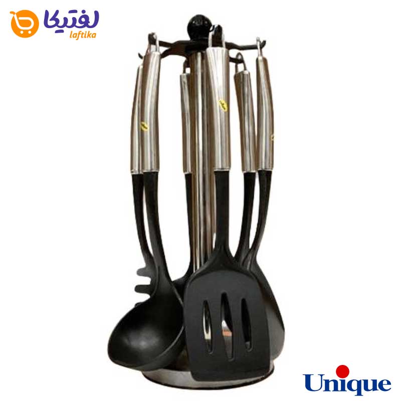 سرویس 7 پارچه کفگیر و ملاقه دسته استیل یونیک UN-1155