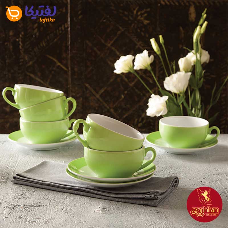 چینی-زرین-فنجان-ونعلبکی-کاپوچینو،-لاته-پسته