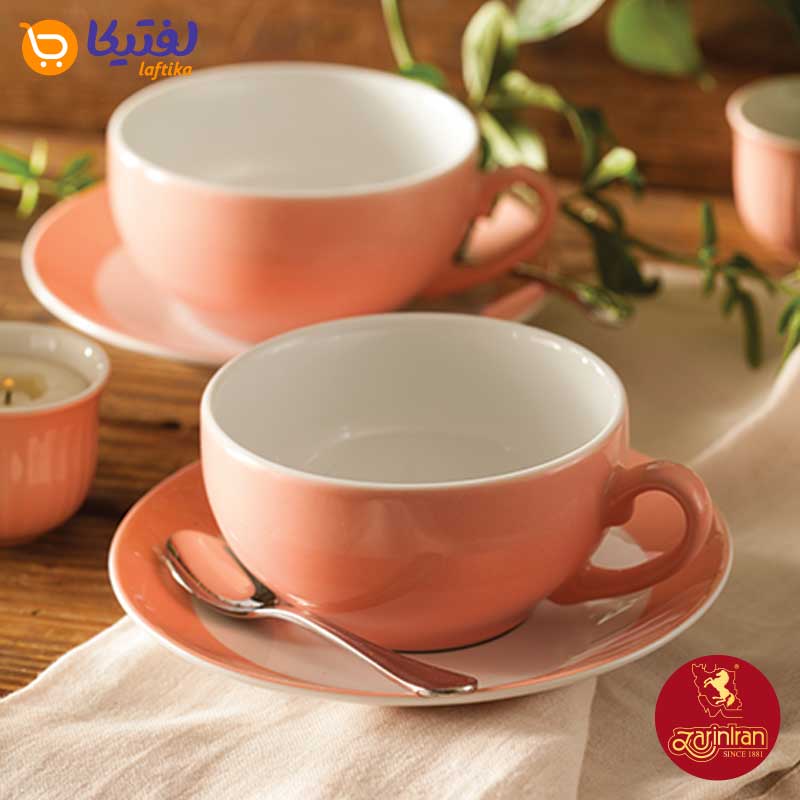 فنجان-ونعلبکی-کاپوچینو،-لاته-ماربل