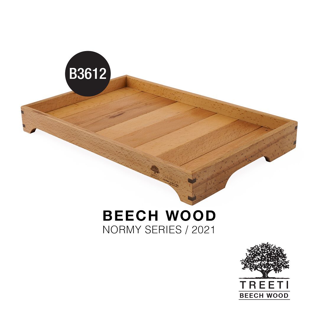 سینی چوبی پایه دار طرح ژاپنی تریتی سایز بزرگ B3612